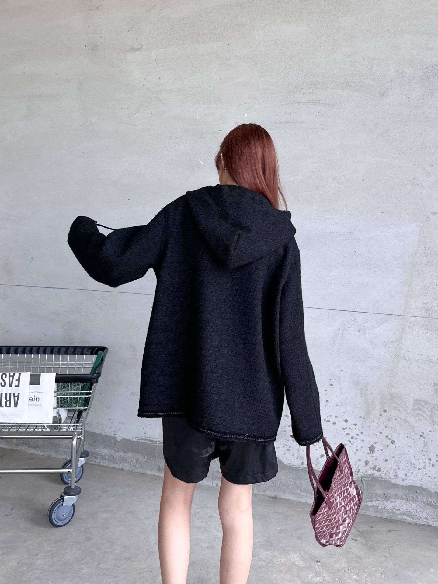 克罗心  ｜  新款粗纺外套，品牌经典五金配饰，羊毛粗纺面料，双层连帽款式设计，休闲时尚，尺码sml