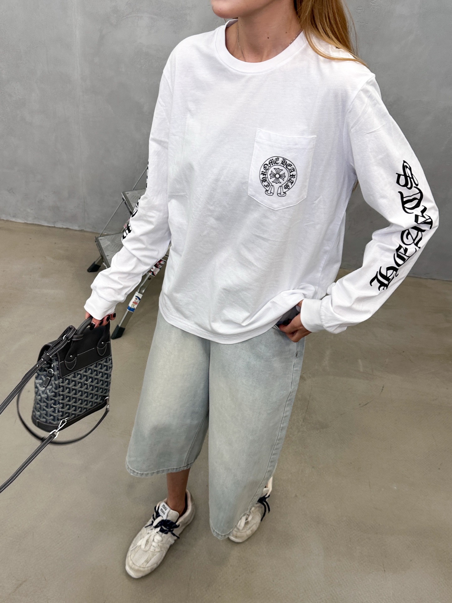 克罗*  ｜  新款长袖t，成衣洗水加5处印花工艺，时尚休闲，男女同款，尺码sml