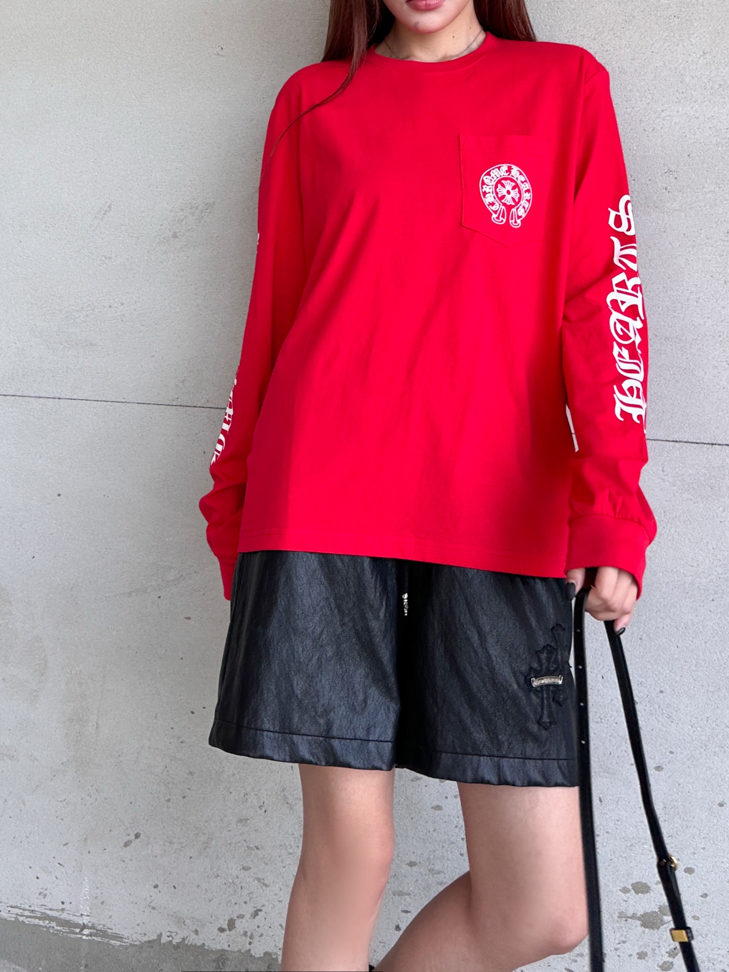 克罗*  ｜  新款长袖t，成衣洗水加5处印花工艺，时尚休闲，男女同款，尺码sml