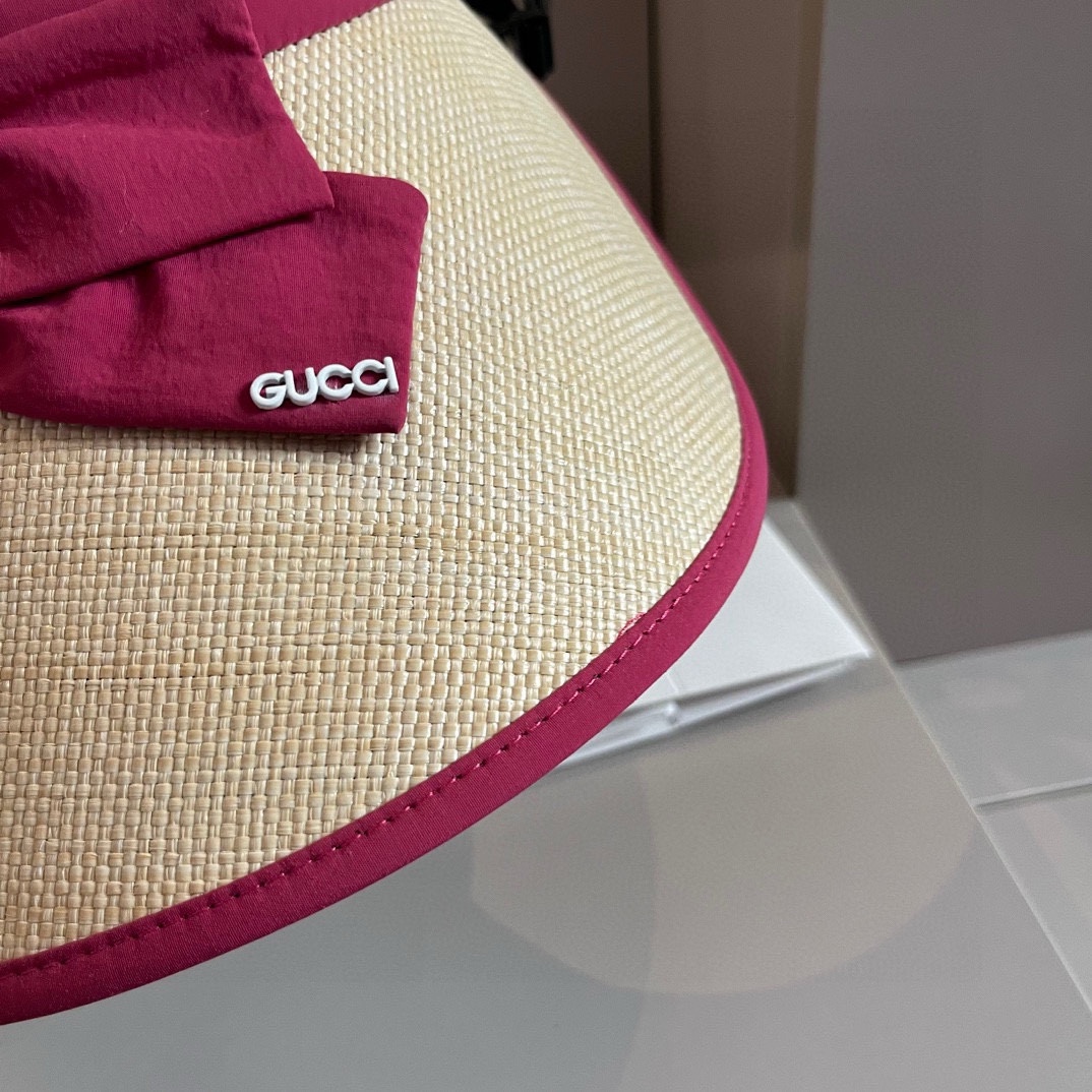 Gucci古奇遮阳发箍草编遮阳帽