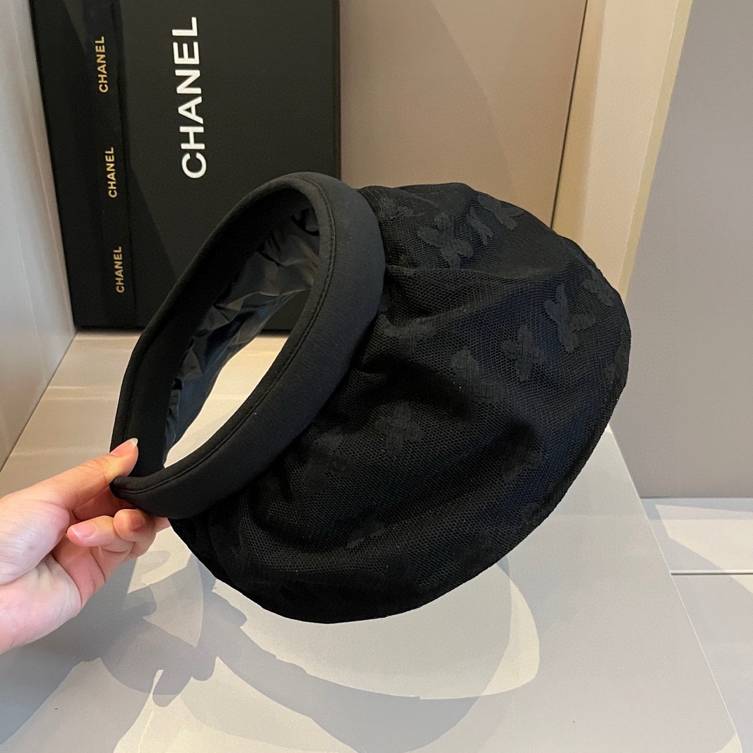 Chanel香奈儿遮阳帽高端网纱贝壳帽