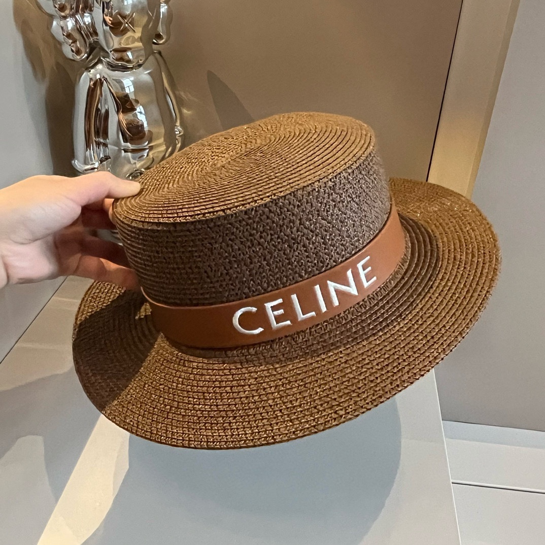 ????bdeb????Celine赛琳新款平顶礼帽，头围57cm