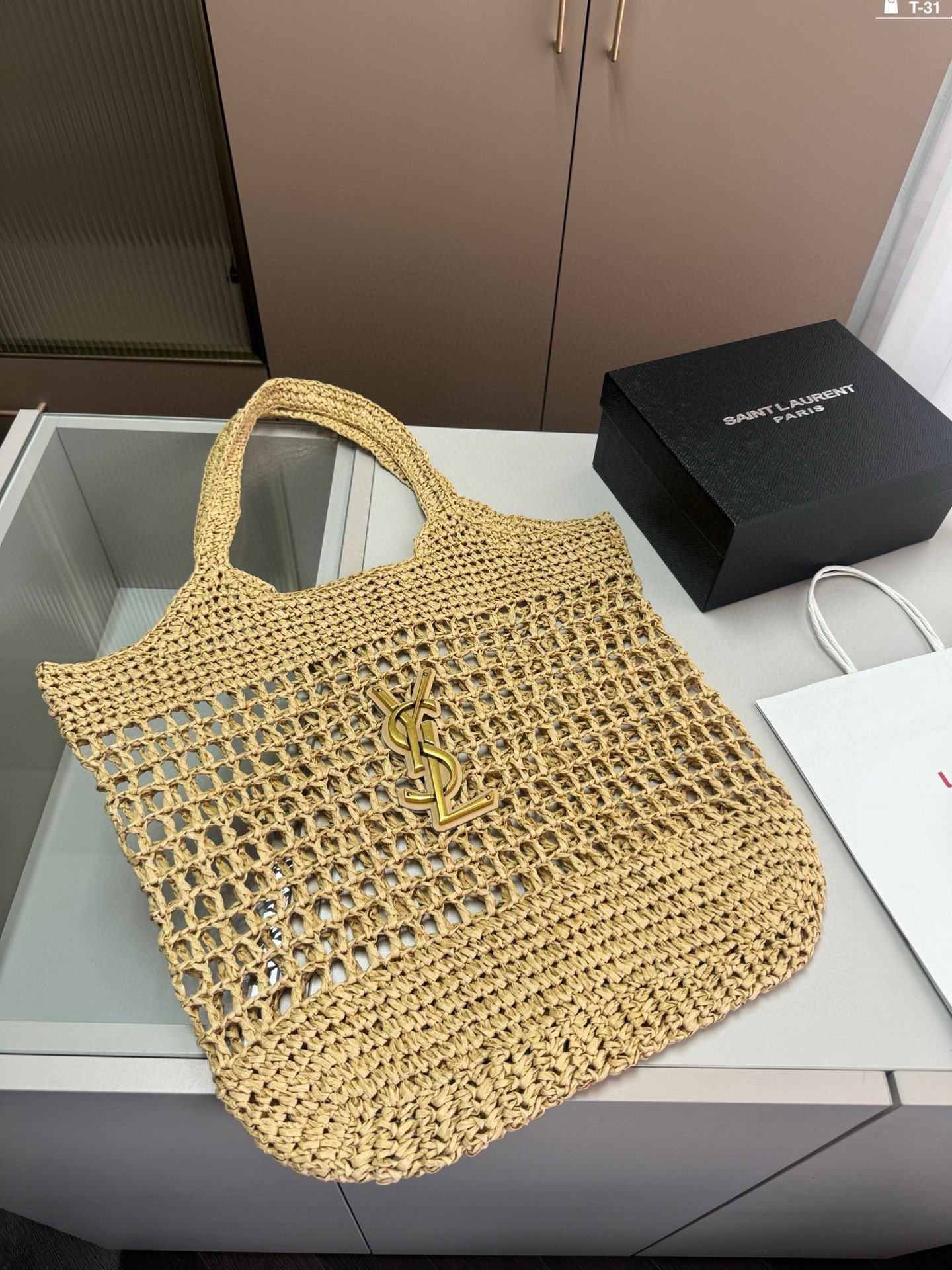Yves Saint Laurent Tote Bags Raffia Straw Woven Summer Collection Fashion