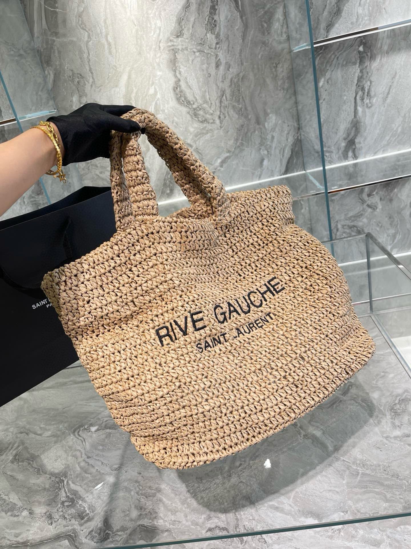 Yves Saint Laurent Bags Handbags Raffia Straw Woven Summer Collection Beach
