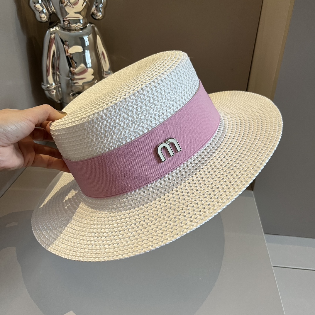 MiuMiu Sombreros Sombrero de paja Trabajo abierto