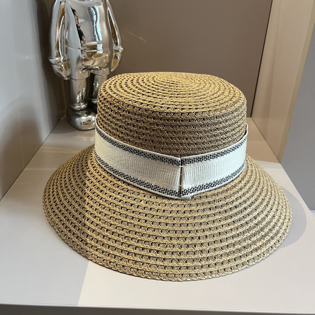 ¥ Dior 迪奥 sombrero de paja, sombrero de copa calado, oficial, personalizado uno a uno, letras en relieve, no es la vers…