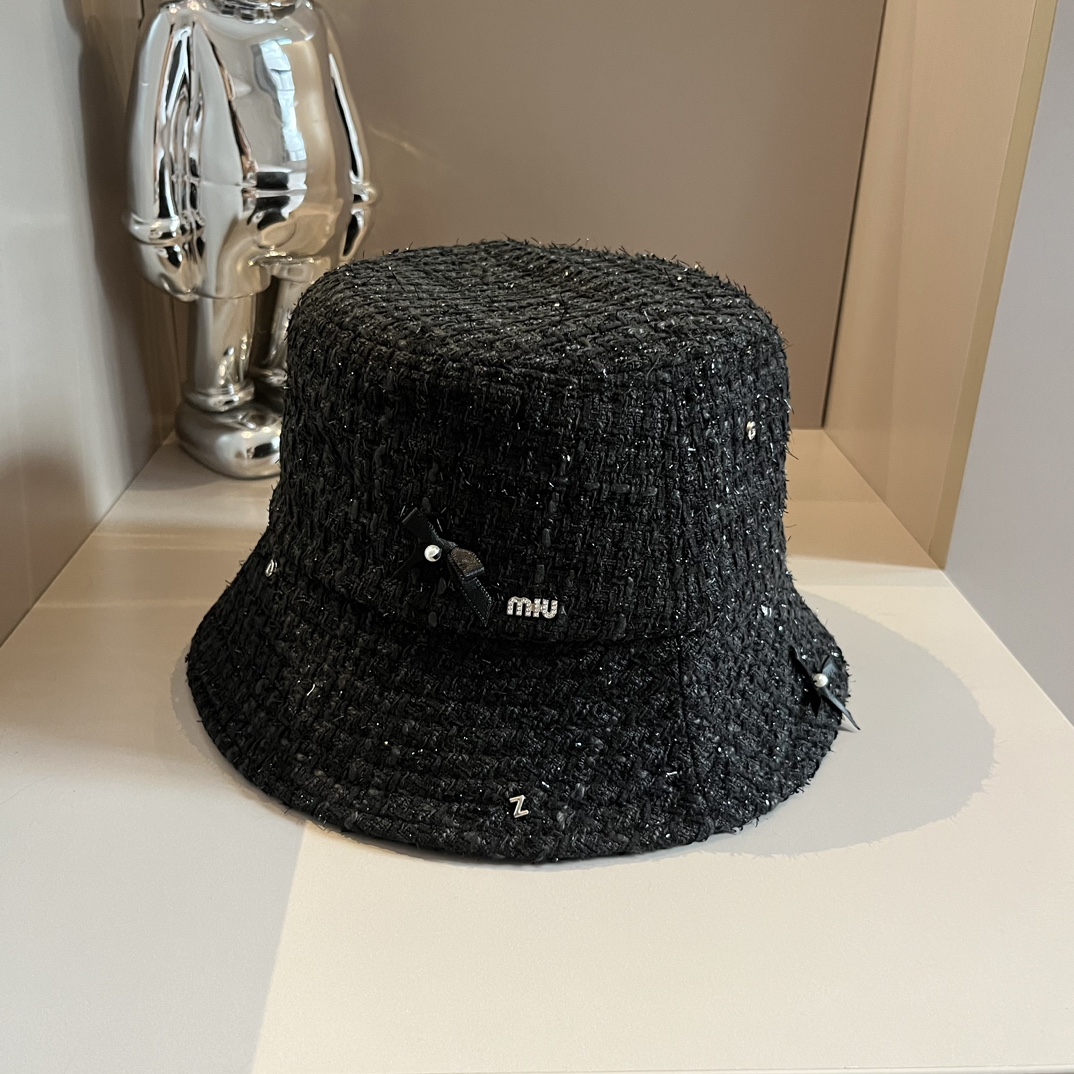 ¥ Sombrero de pescador de lana de Miu Miu, calidad original, talla de cabeza 57cm