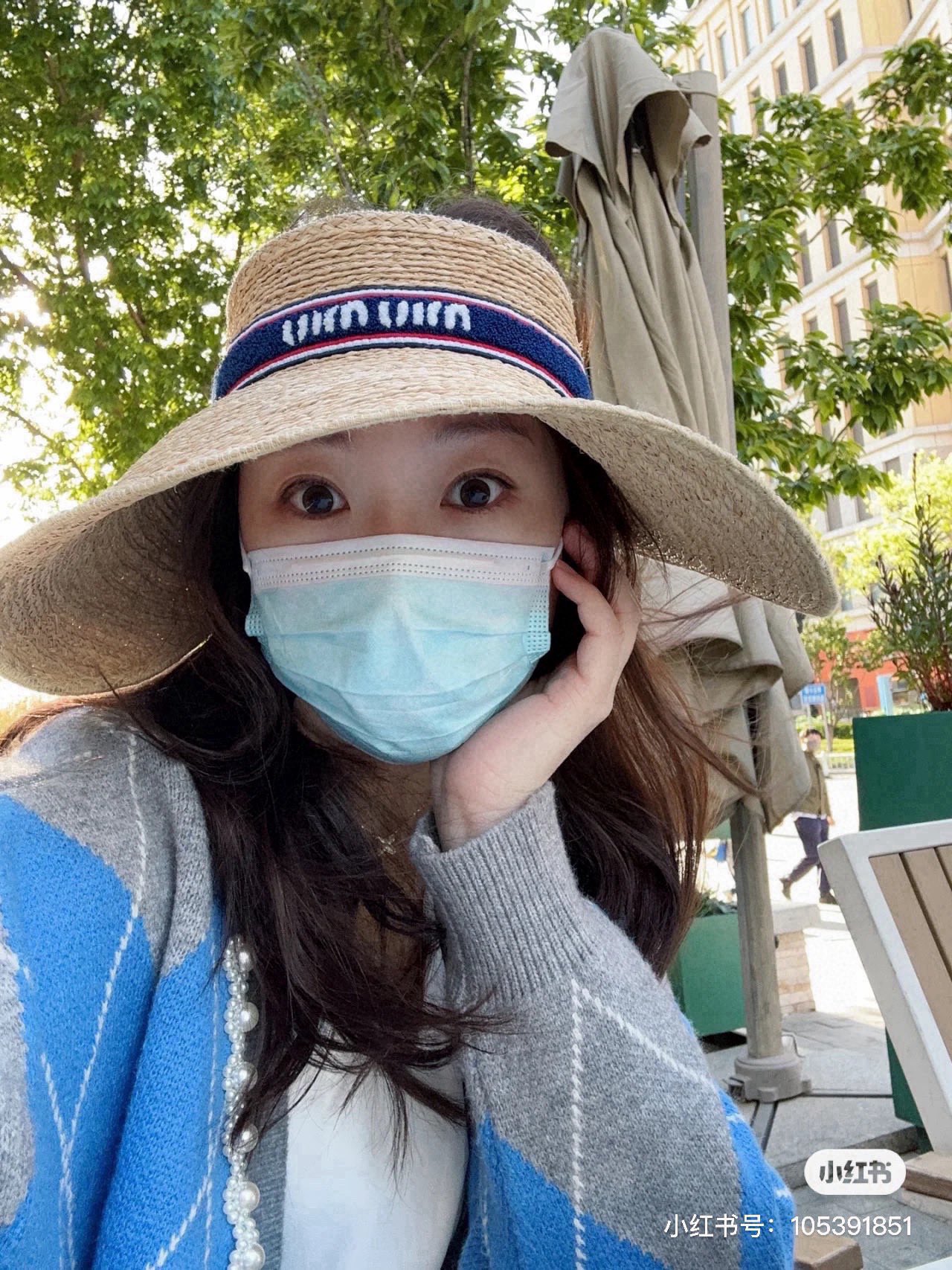 ¥ Sombrero de paja de Miu Miu, sombrero de paja para el sol, ajustable
