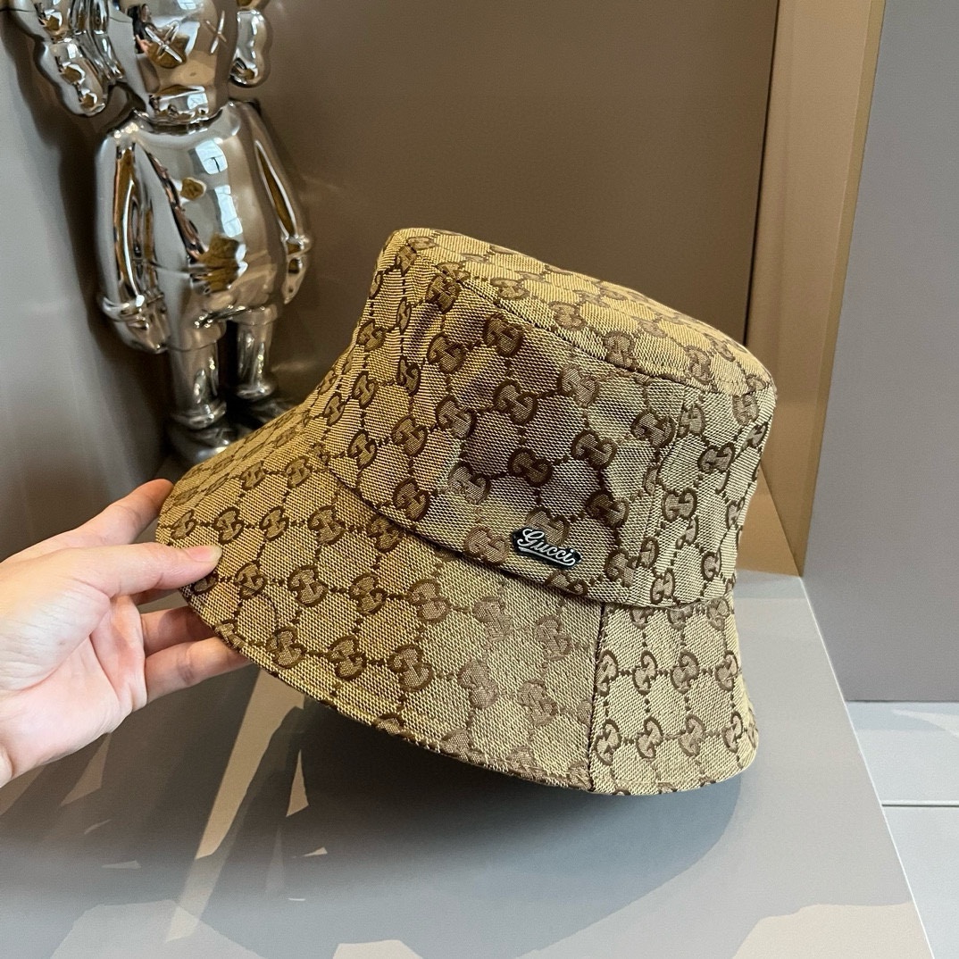 Gorra de pescador clásica de Gucci con estampado de la marca, unisex, circunferencia de cabeza 57cm