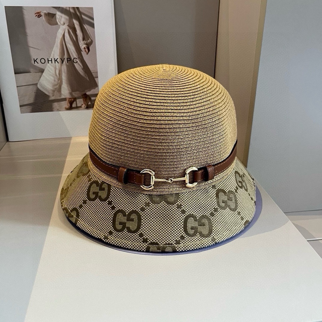 ¥ Gucci 古琦 cinturón de paja, sombrero de paja fino, fácil de llevar, personalización de alta gama, circunferencia de ca…
