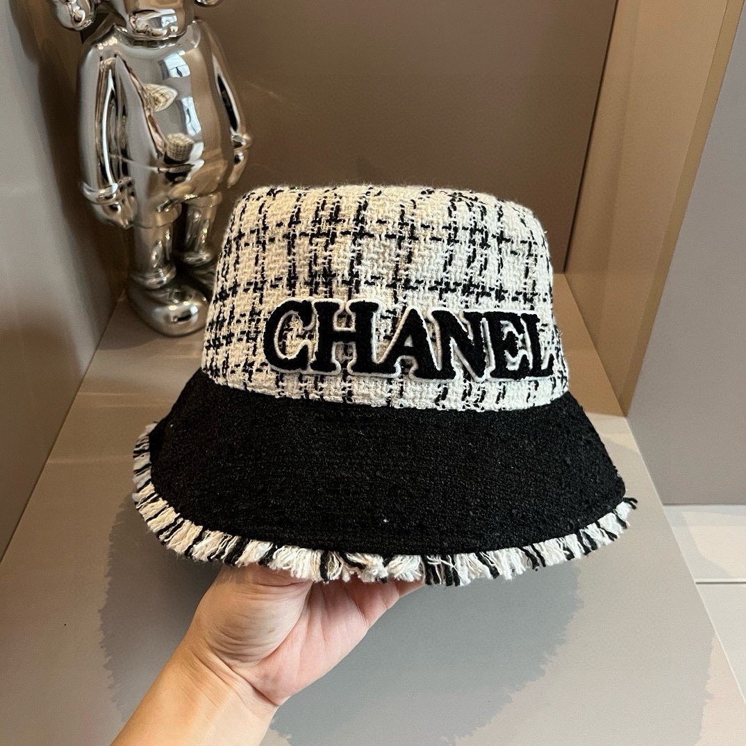¥ Chanel sombrero de pescador de lana de otoño e invierno de Chanel, calidad original, circunferencia de cabeza 57 cm