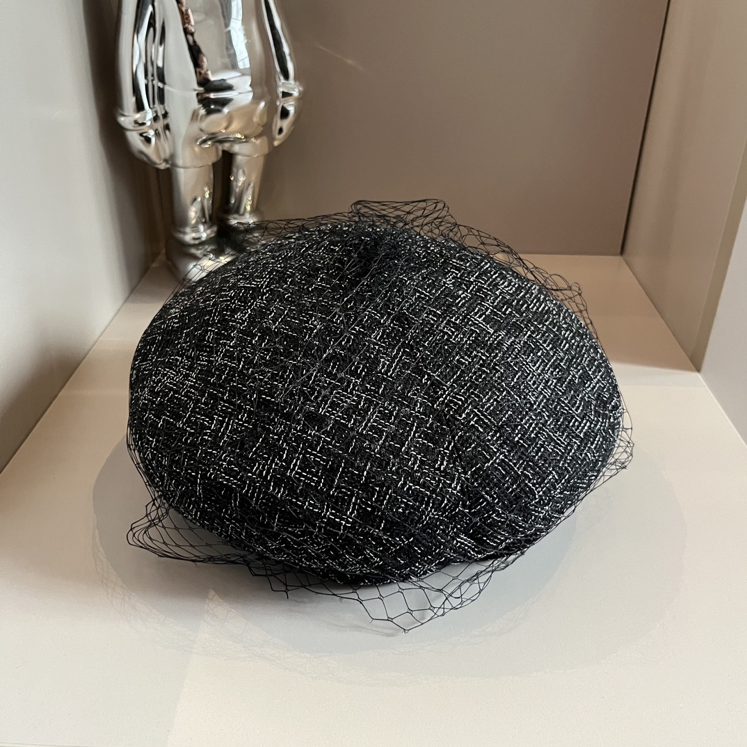 NO:212279,Chanel Chanel mesh beret, head circumference 57cm hat fisherman hat baseball hat knit hat, hat, chanel, chanel, espadrilles, hats19860909Chanel香奈儿网纱贝雷帽,头围57cm帽子渔夫帽棒球帽针织帽,帽子,chanel,chanel,espadrilles,hats,hat