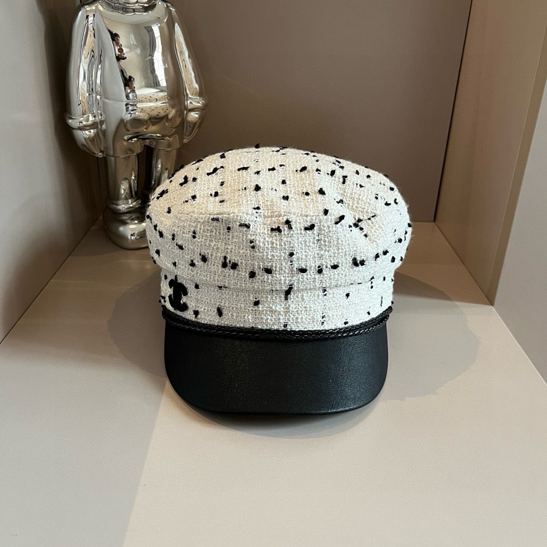 ¥ Chanel香奈儿 gorra de visera nueva, tela de lana, circunferencia de cabeza 57cm