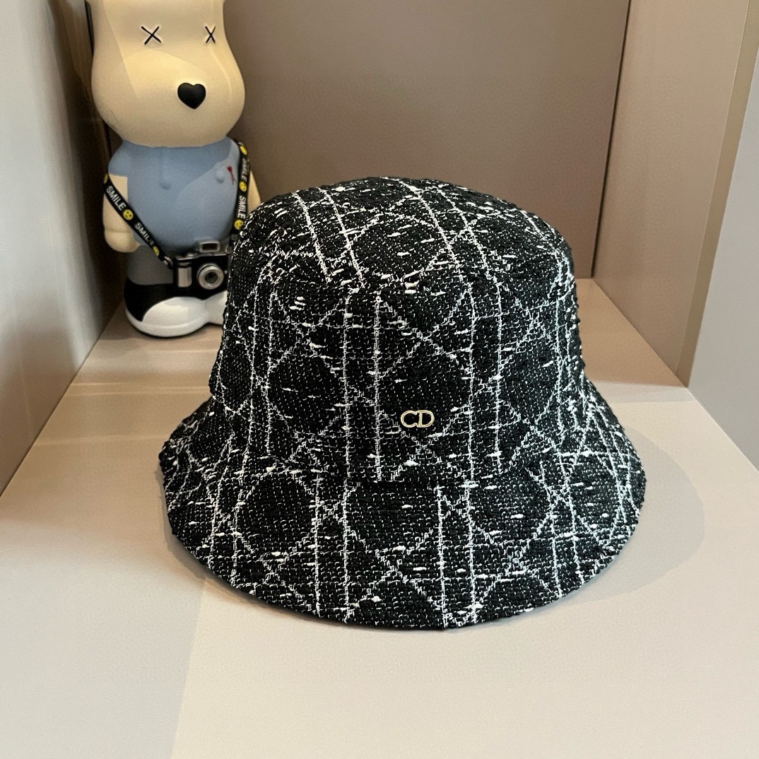 ¥ Dior clásico sombrero de cuadros, sombrero de pescador, circunferencia de cabeza 57cm