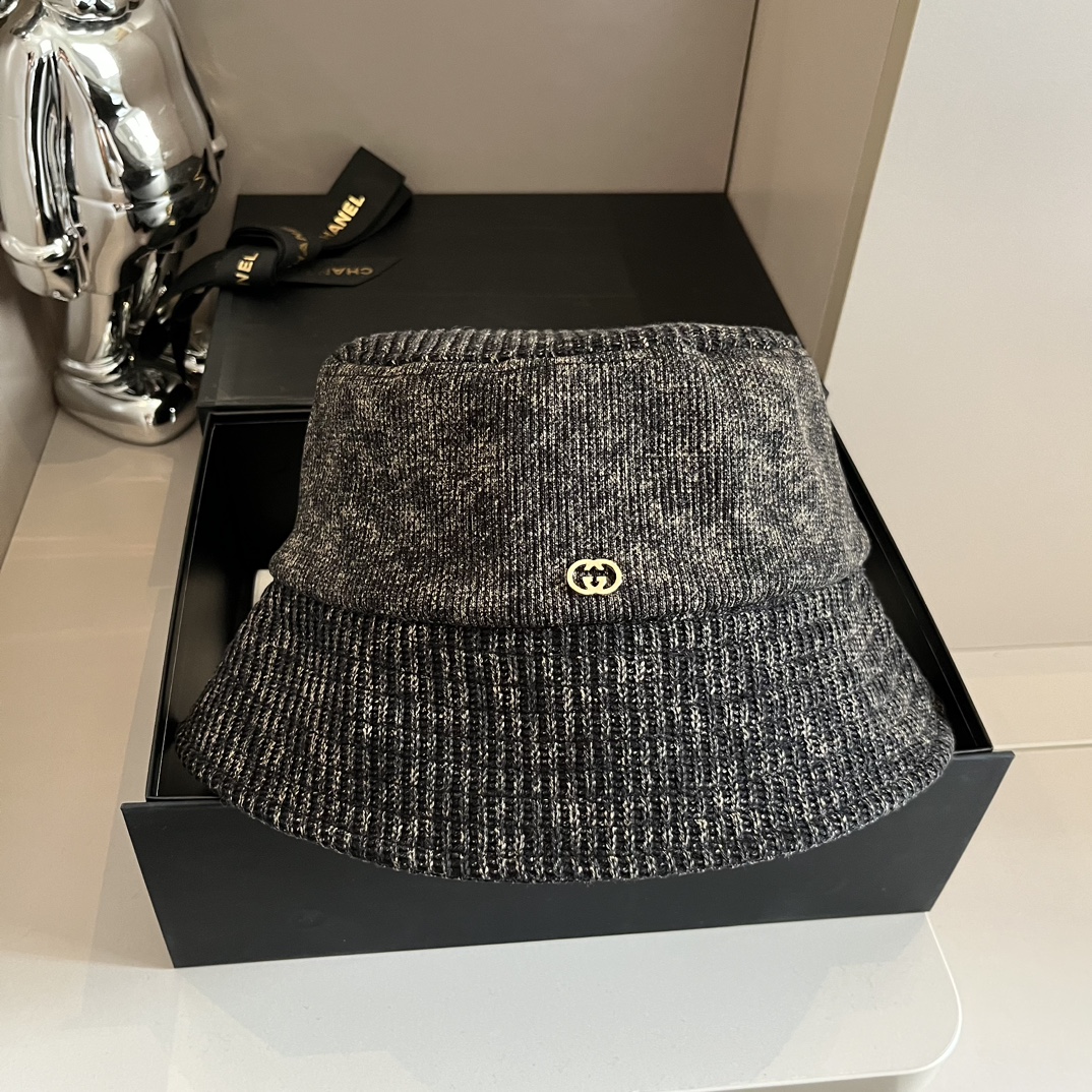 ¥ Gucci sombrero de cubo de rayas, tela de alta personalización. Circunferencia de cabeza 57cm