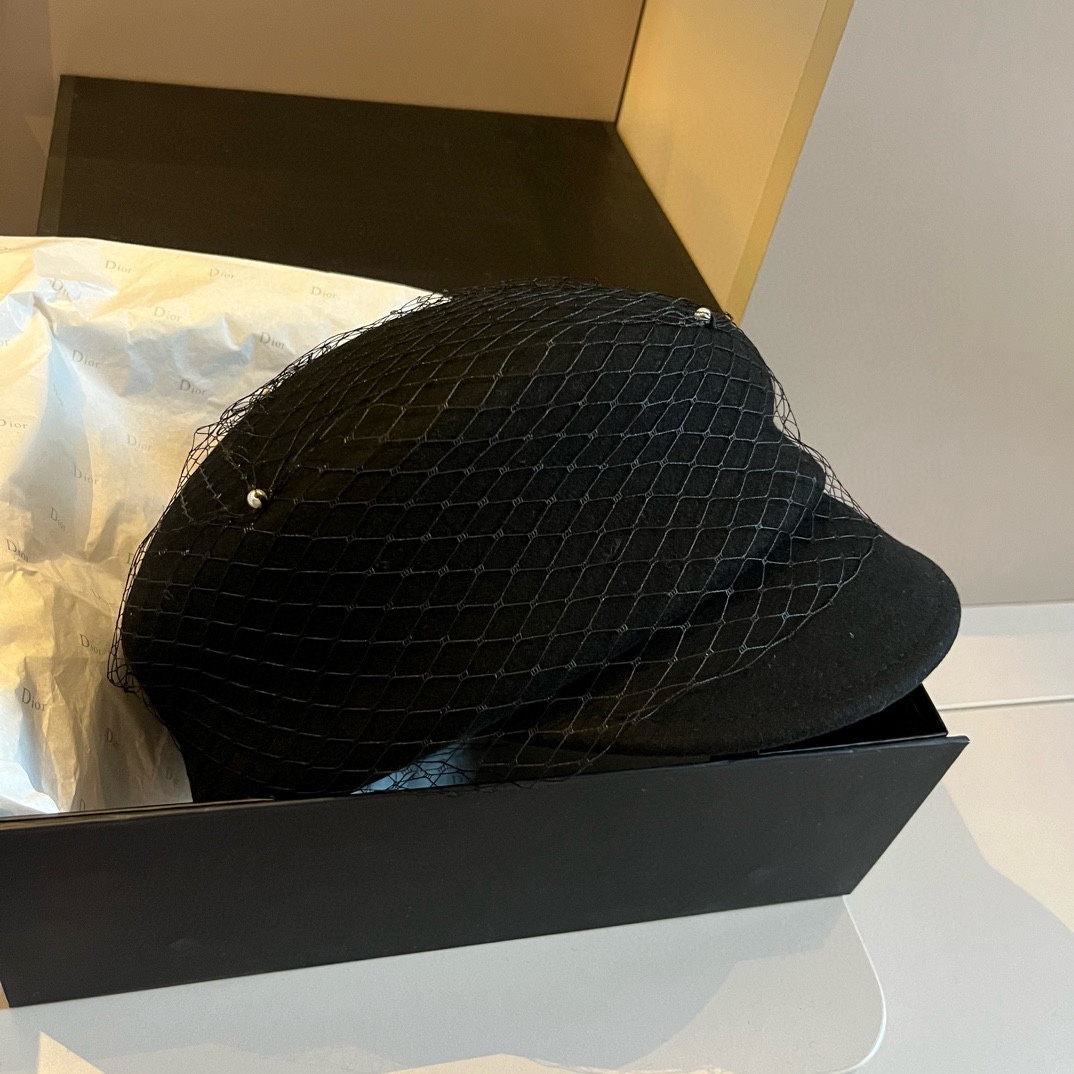 NO:215006,Black Dior socialite baseball cap, mesh wool hat, 100% wool fabric, head circumference 57cm Hat Fisherman hat Baseball hat Knit hat, hat, dior, dior, espadrilles, hats19860909黑色 Dior迪奥名媛必备鸭舌军帽,网纱羊毛帽,百分百羊毛面料,头围57cm 帽子渔夫帽棒球帽针织帽,帽子,dior,dior,espadrilles,hats,hat
