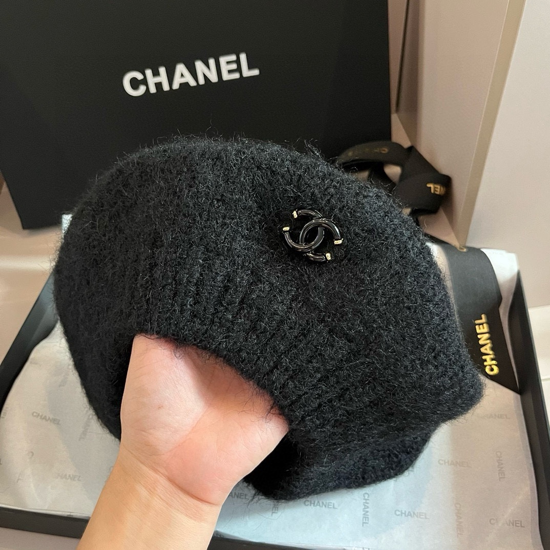 PChanel香奈儿羊毛贝雷帽针织贝雷帽百搭款