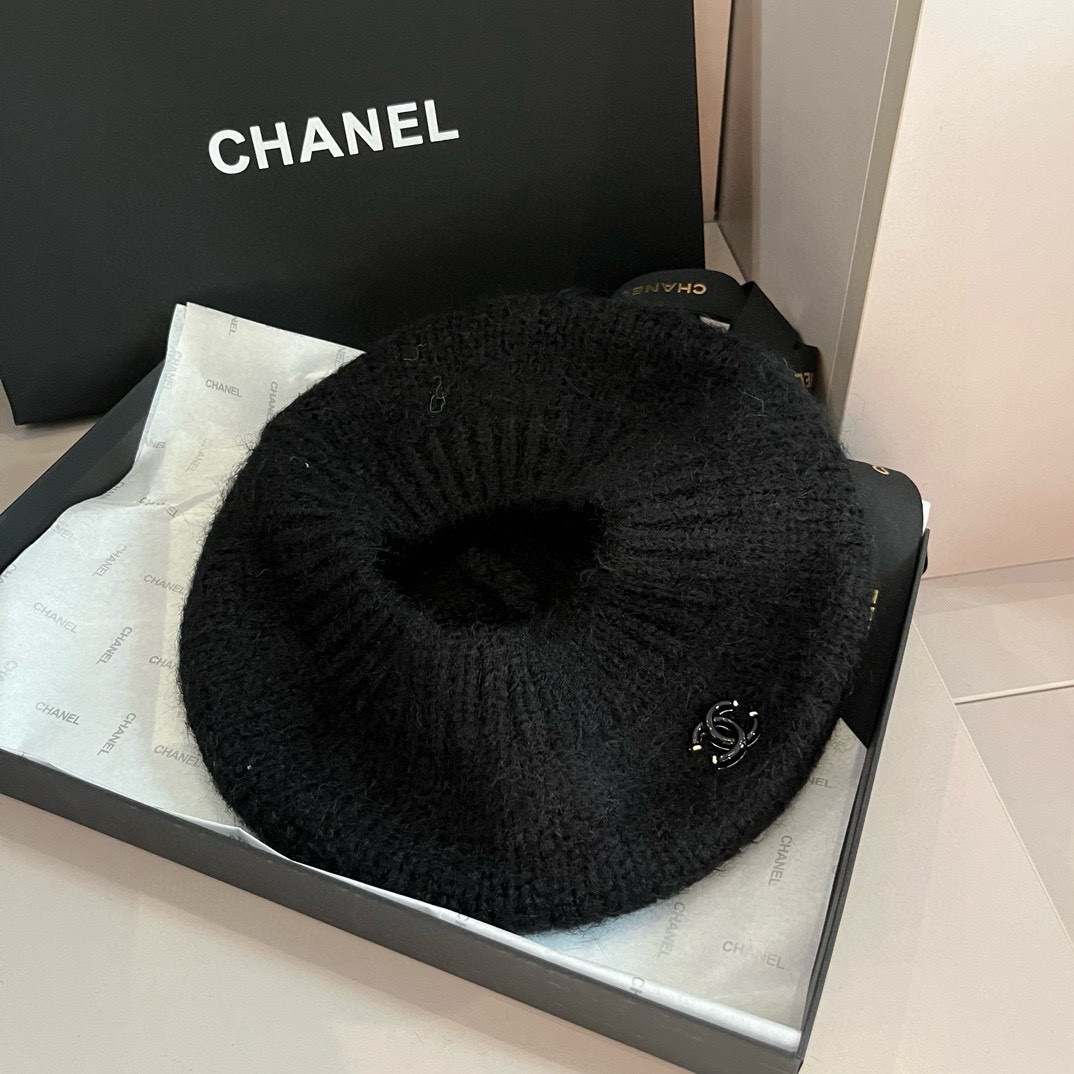 PChanel香奈儿羊毛贝雷帽针织贝雷帽百搭款