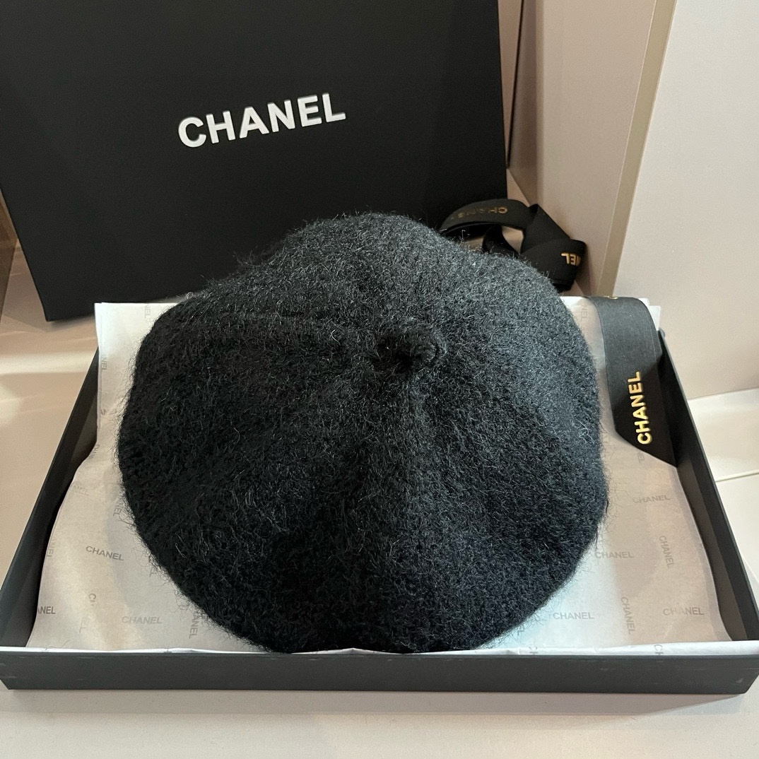 PChanel香奈儿羊毛贝雷帽针织贝雷帽百搭款