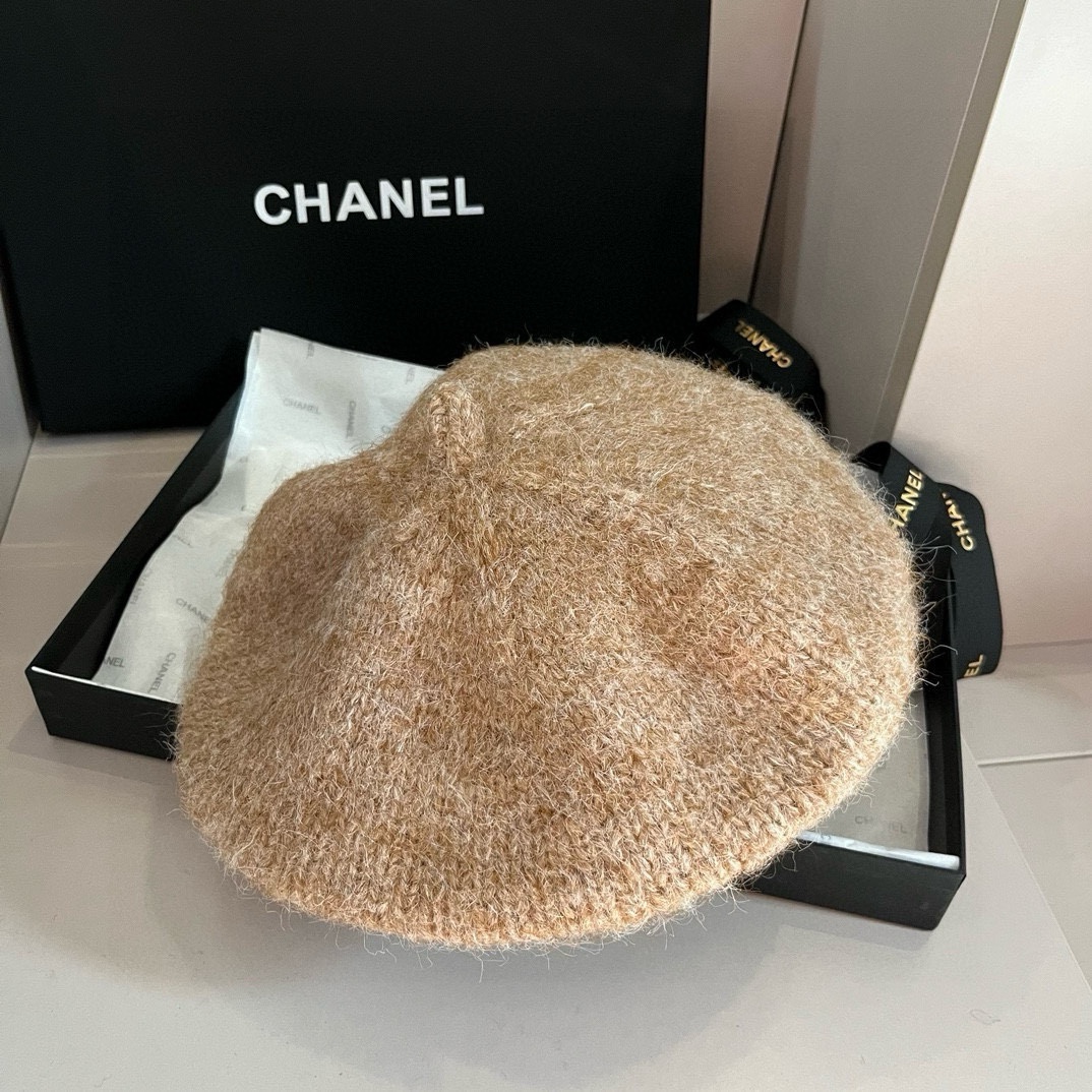 PChanel香奈儿羊毛贝雷帽针织贝雷帽百搭款