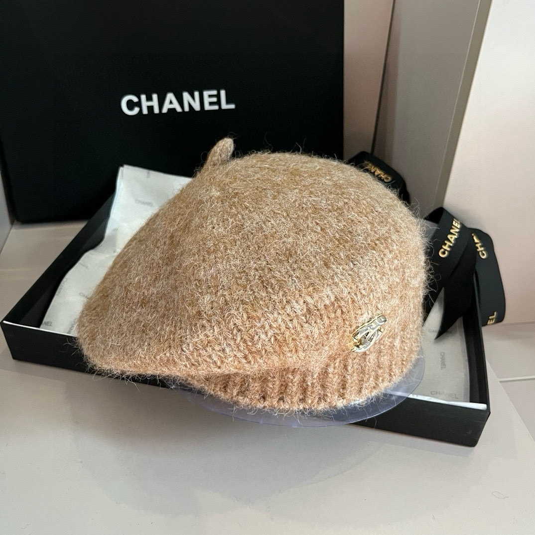 PChanel香奈儿羊毛贝雷帽针织贝雷帽百搭款