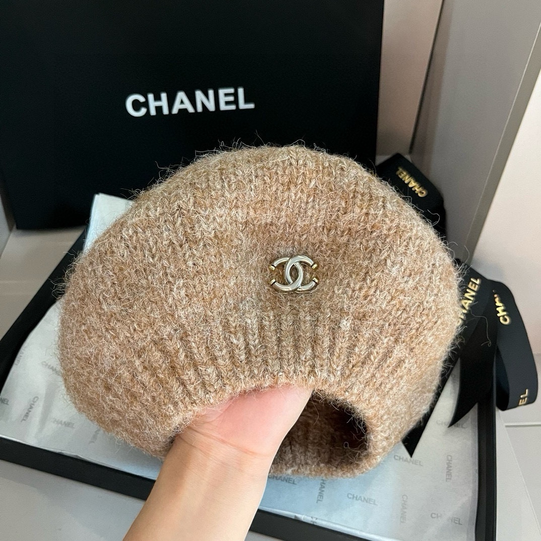 PChanel香奈儿羊毛贝雷帽针织贝雷帽百搭款