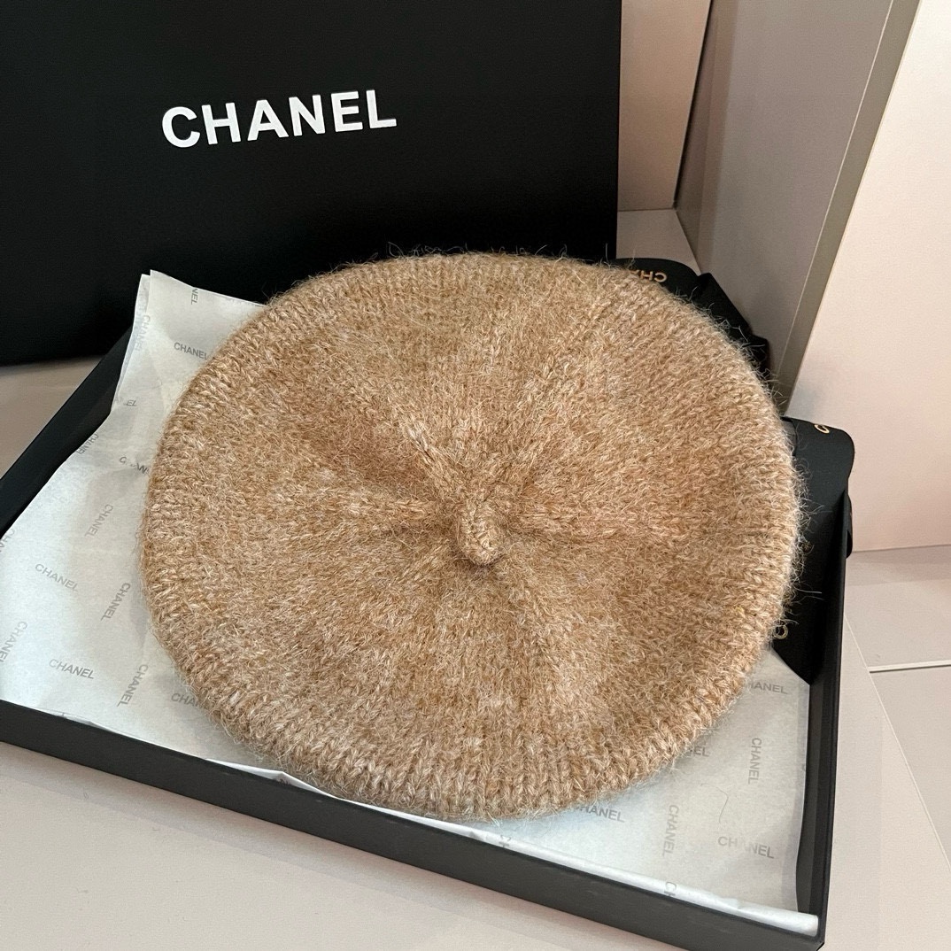 PChanel香奈儿羊毛贝雷帽针织贝雷帽百搭款