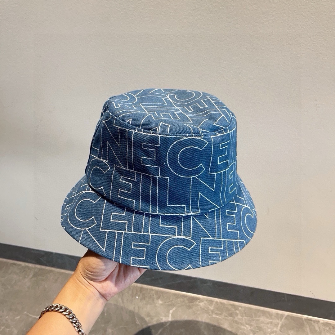 PCeline赛琳新款牛仔渔夫帽头围57cm