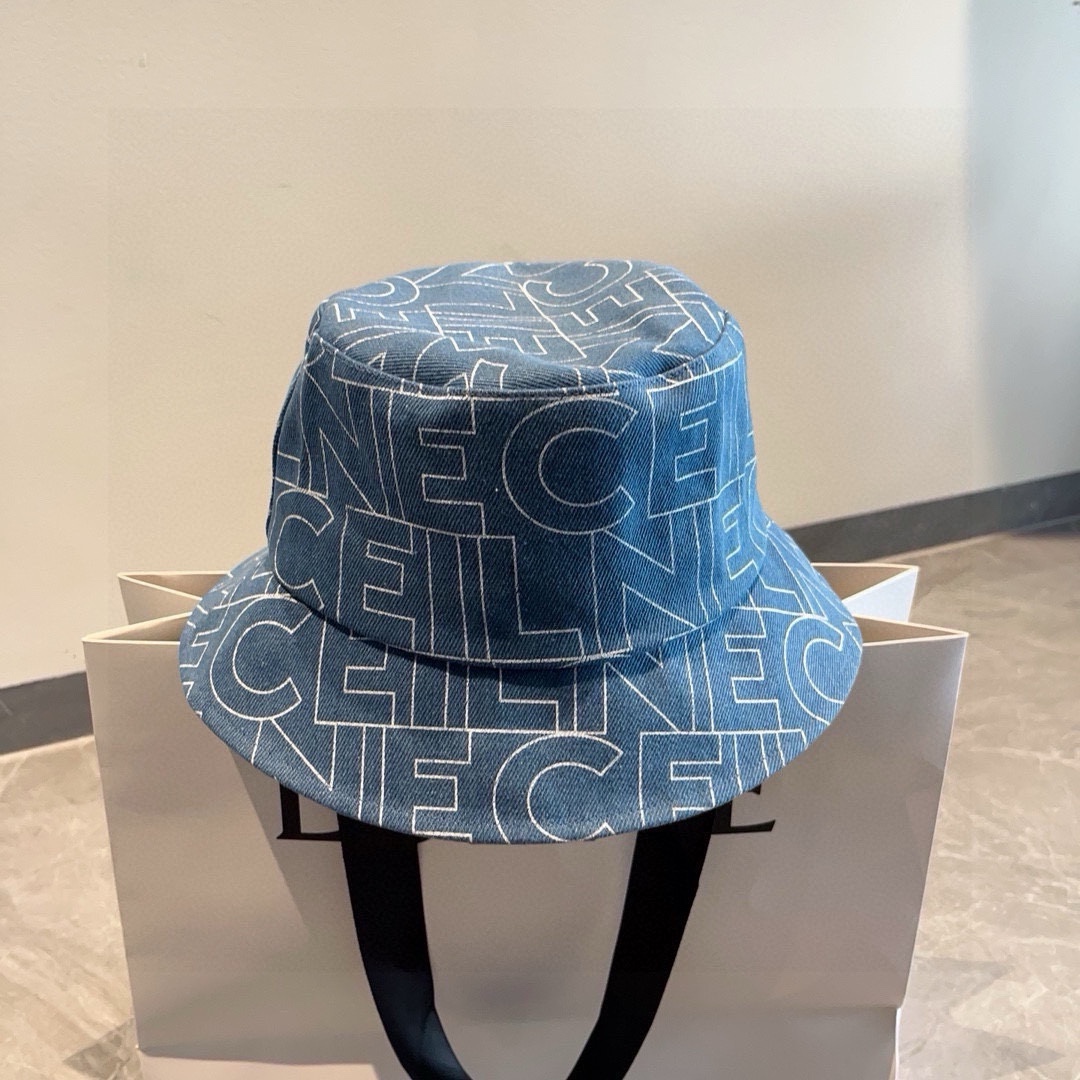 PCeline赛琳新款牛仔渔夫帽头围57cm