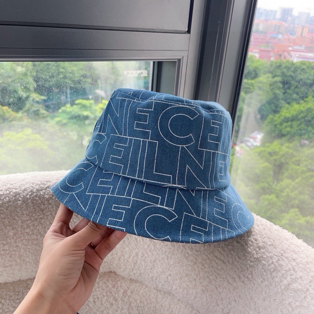 PCeline赛琳新款牛仔渔夫帽头围57cm