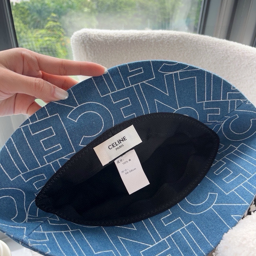 PCeline赛琳新款牛仔渔夫帽头围57cm