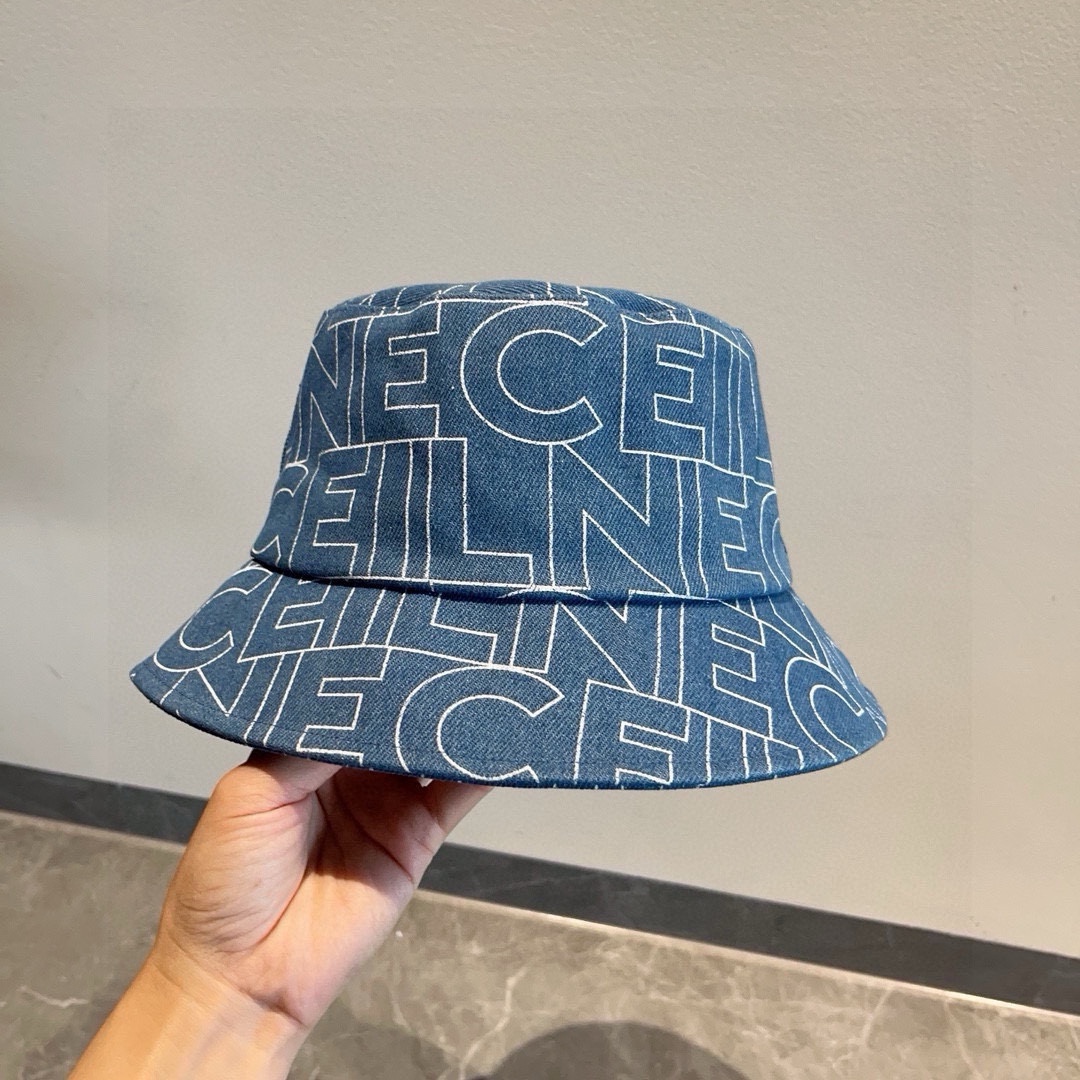 PCeline赛琳新款牛仔渔夫帽头围57cm
