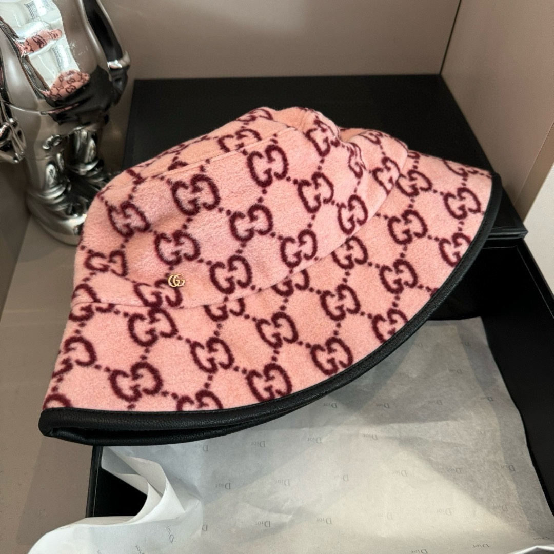 PGucci古奇秋冬新款鸭舌帽毛呢帽头围57cm