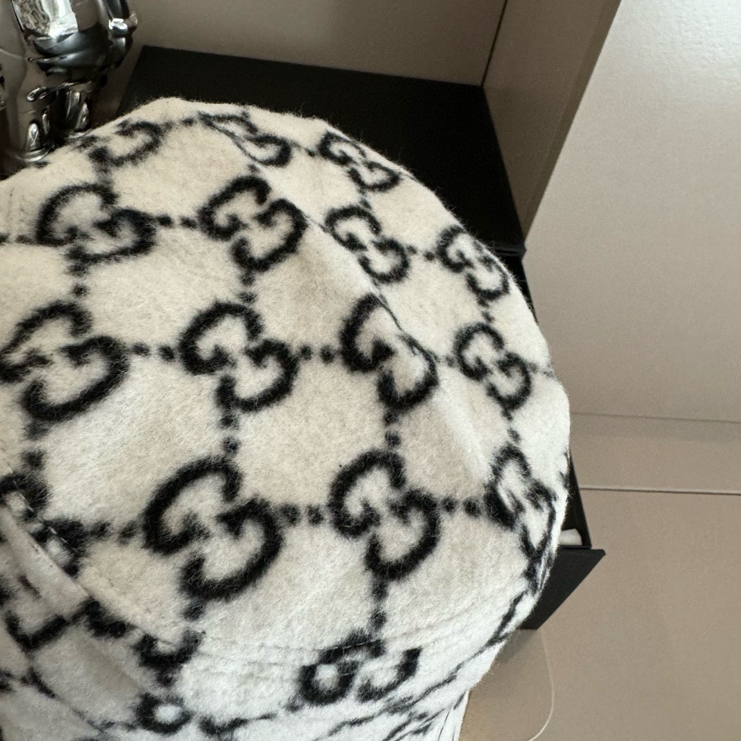 PGucci古奇秋冬新款鸭舌帽毛呢帽头围57cm