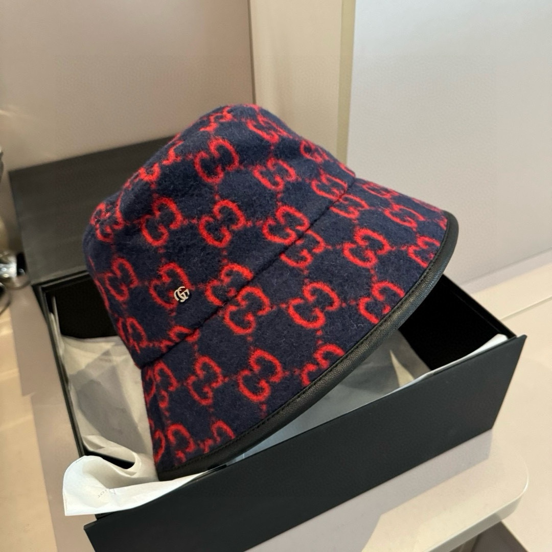 PGucci古奇秋冬新款鸭舌帽毛呢帽头围57cm