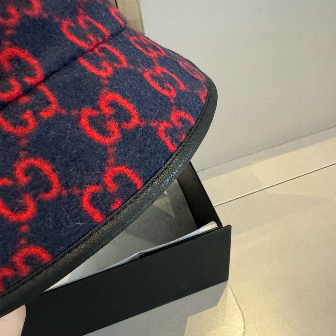 PGucci古奇秋冬新款鸭舌帽毛呢帽头围57cm