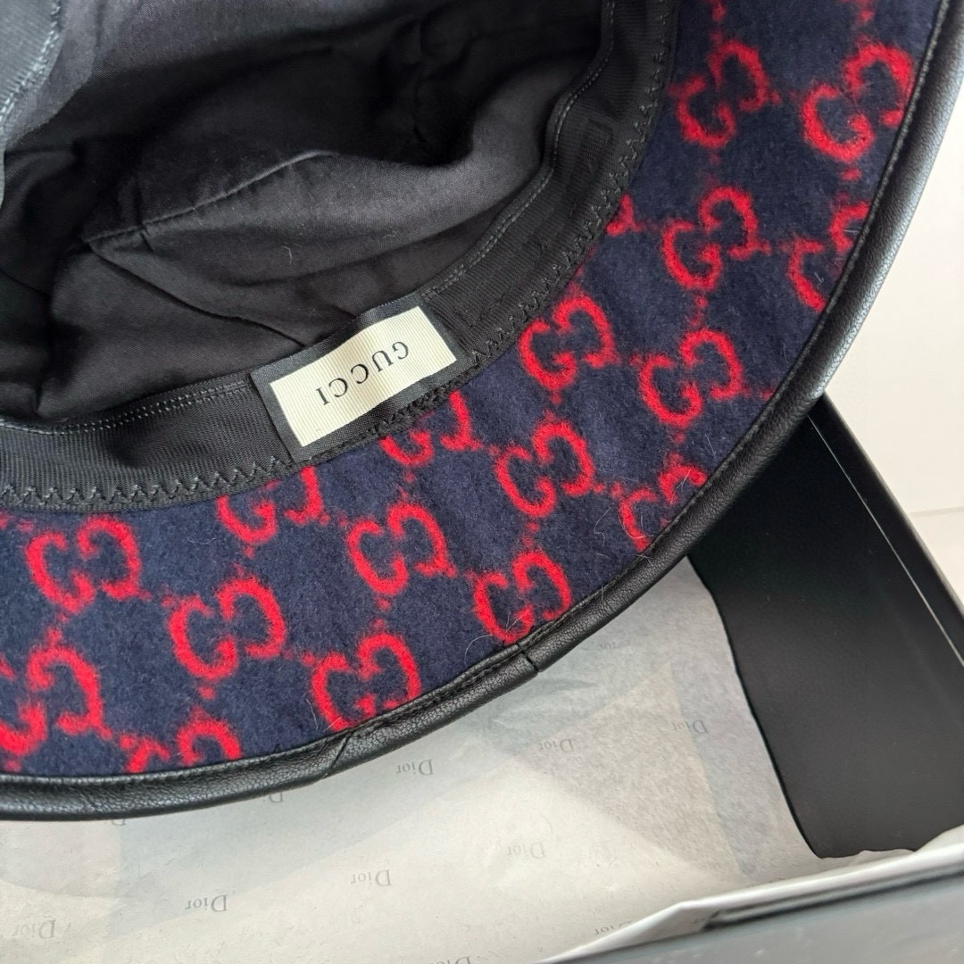 PGucci古奇秋冬新款鸭舌帽毛呢帽头围57cm