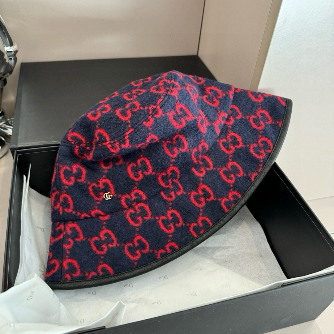 PGucci古奇秋冬新款鸭舌帽毛呢帽头围57cm