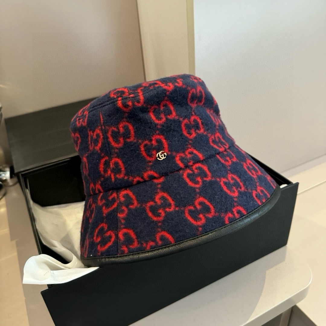 PGucci古奇秋冬新款鸭舌帽毛呢帽头围57cm