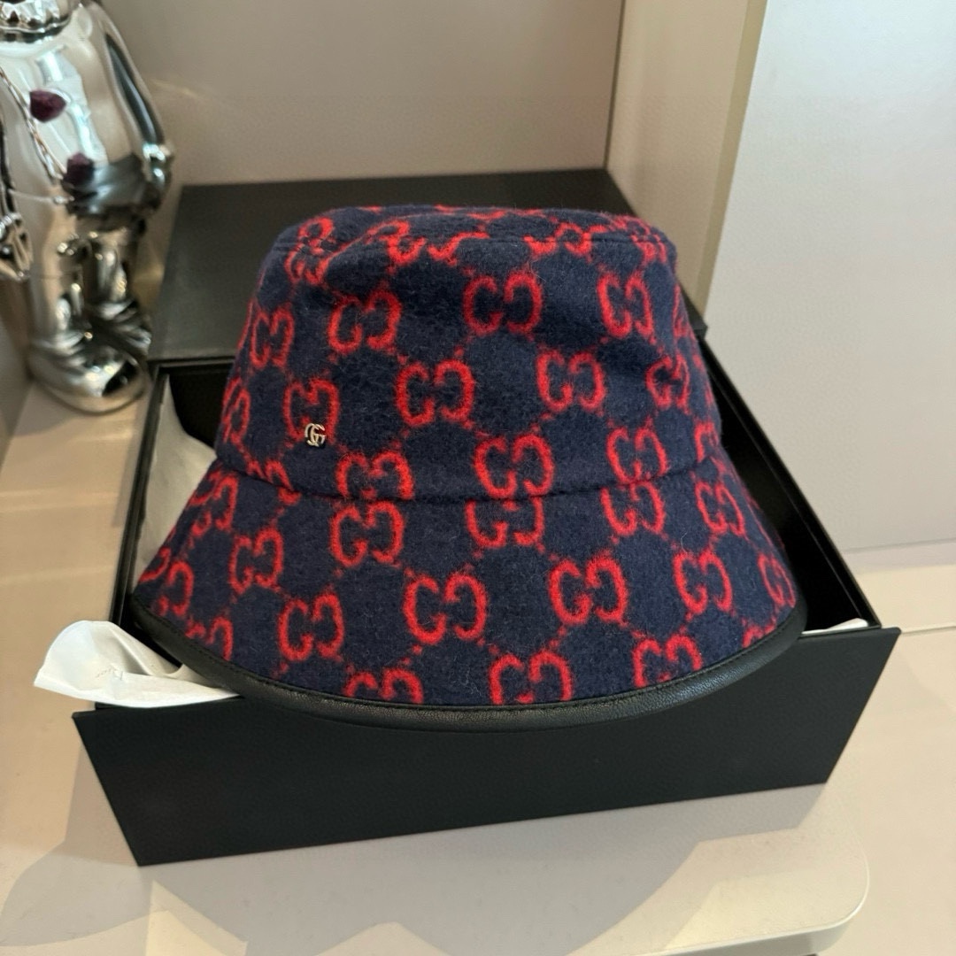 PGucci古奇秋冬新款鸭舌帽毛呢帽头围57cm