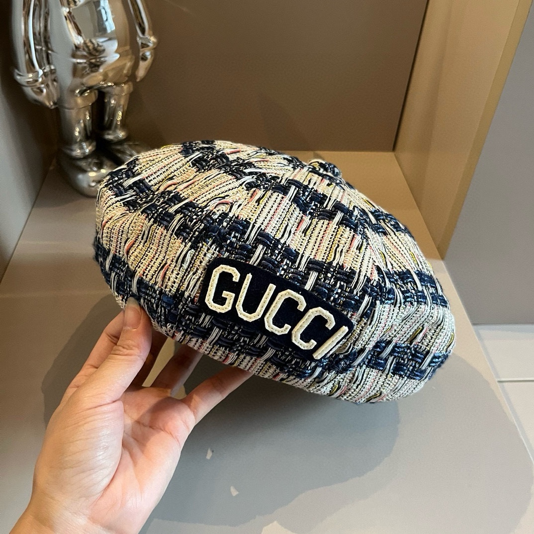PGucci古奇秋冬新款贝雷帽头围57cm
