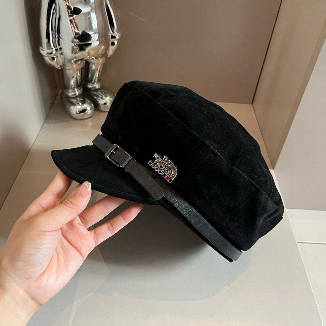 PGucci古奇新款鸭舌帽军帽头围57cm