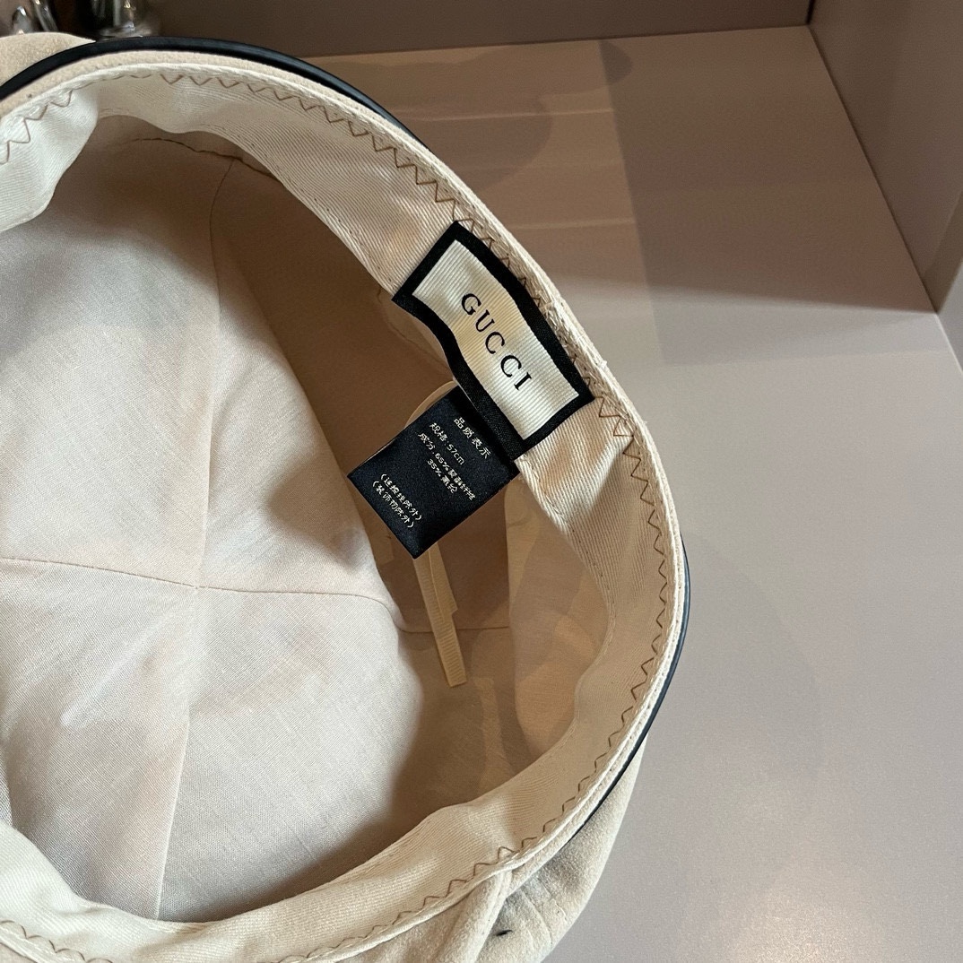 PGucci古奇新款鸭舌帽军帽头围57cm