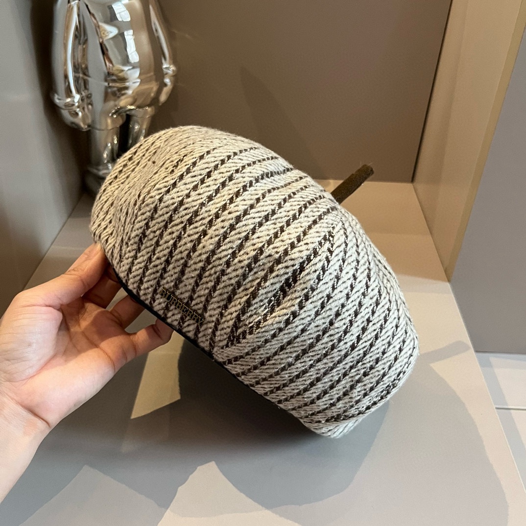 P巴宝莉Burberry复古风八角南瓜帽贝雷帽灯芯绒面料高级百搭头围57cm