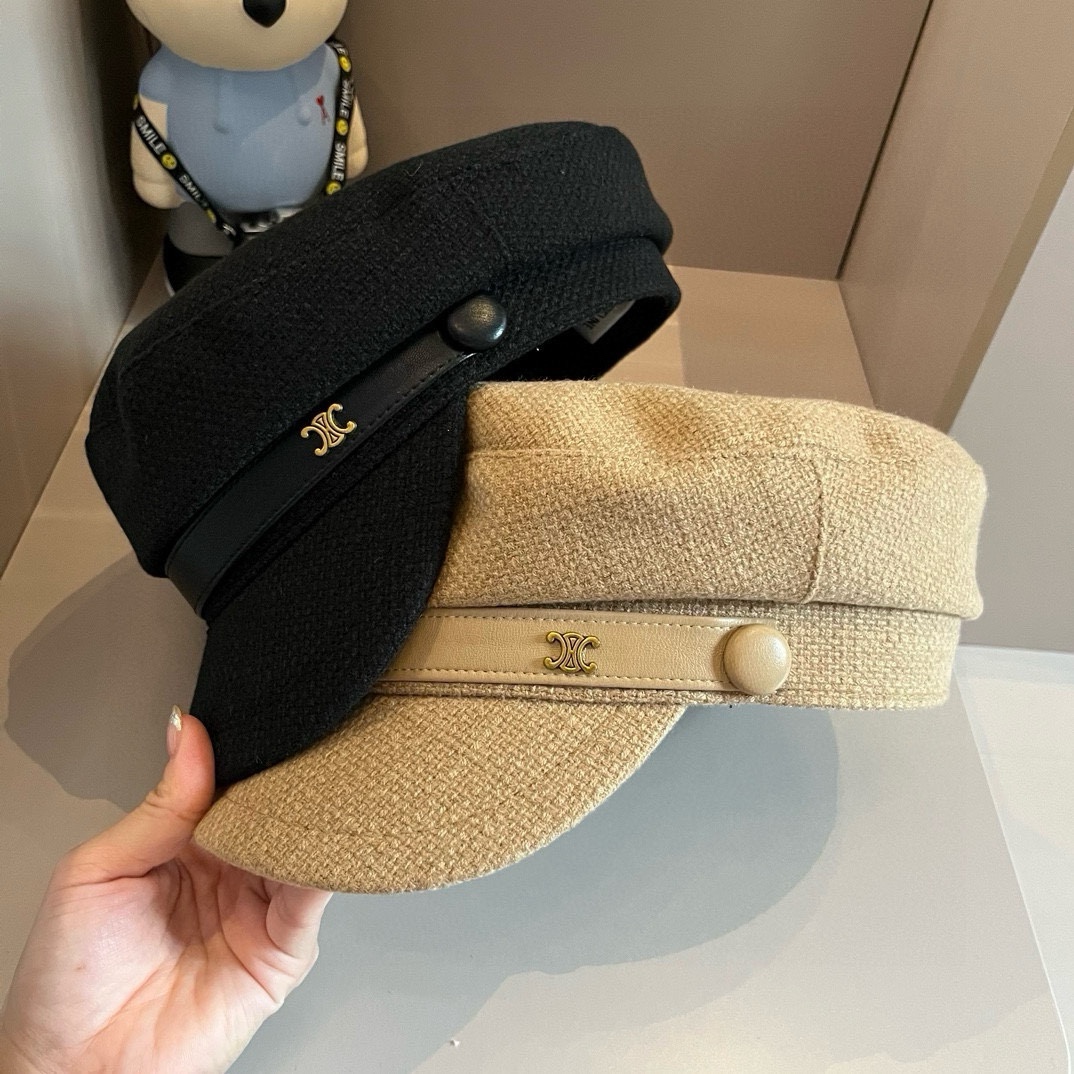 PCeline赛琳新款鸭舌军帽头围57cm