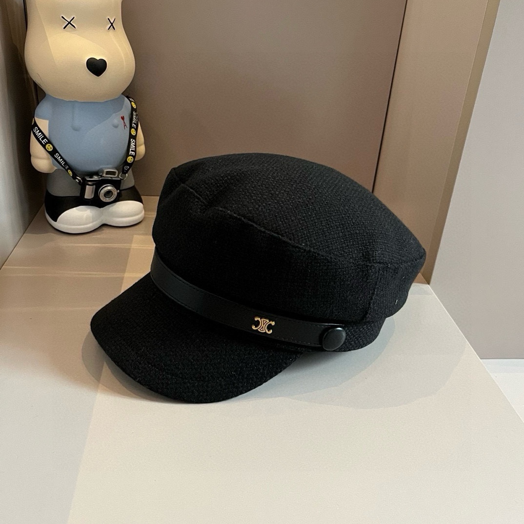 PCeline赛琳新款鸭舌军帽头围57cm