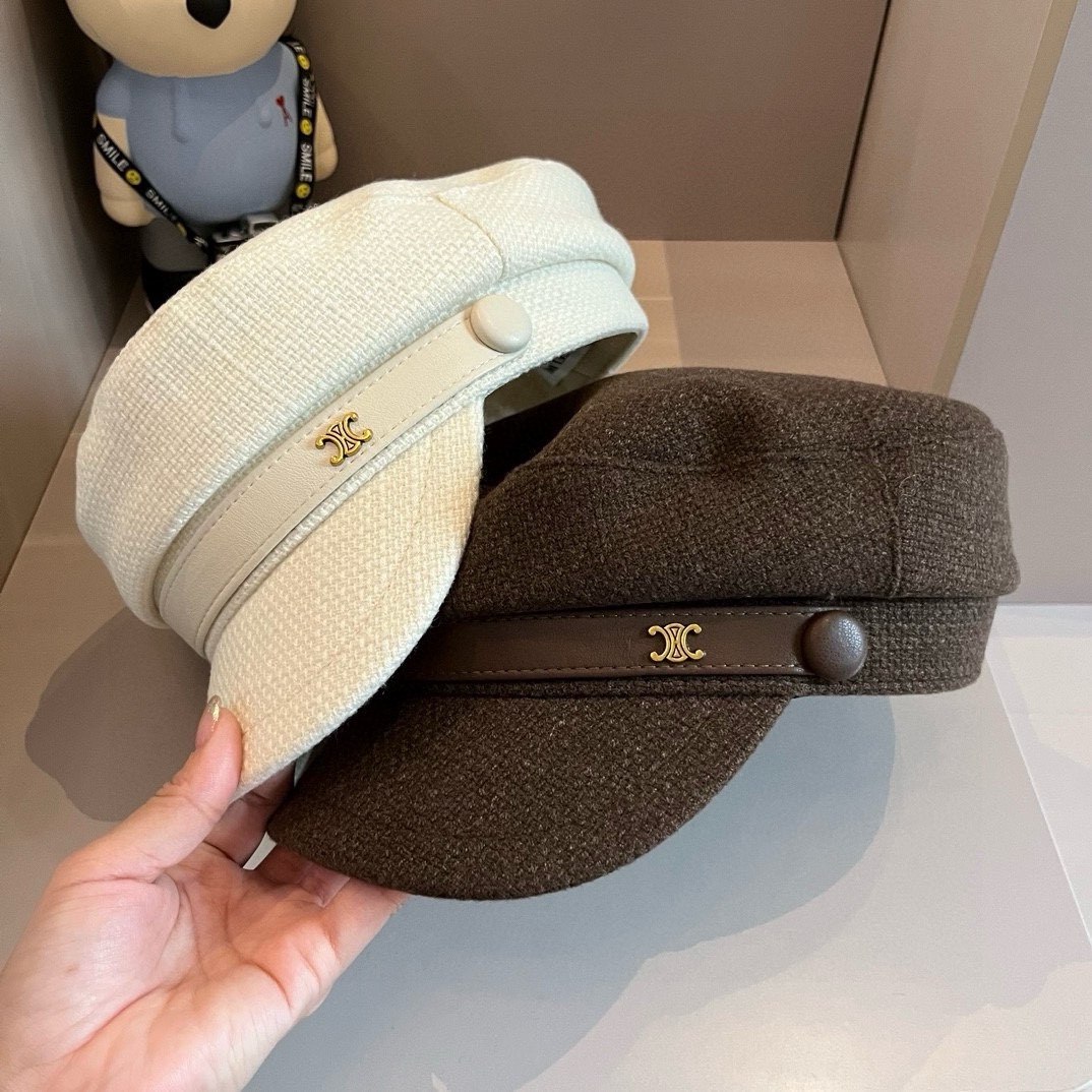 PCeline赛琳新款鸭舌军帽头围57cm