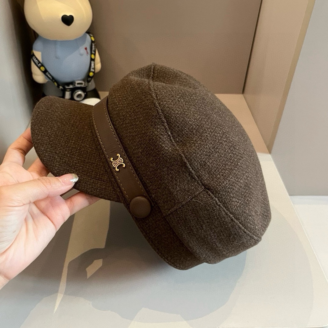 PCeline赛琳新款鸭舌军帽头围57cm