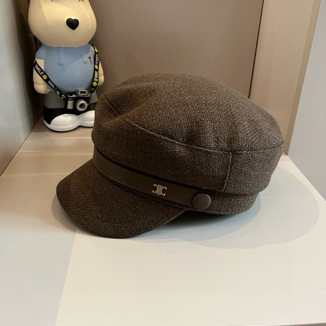 PCeline赛琳新款鸭舌军帽头围57cm