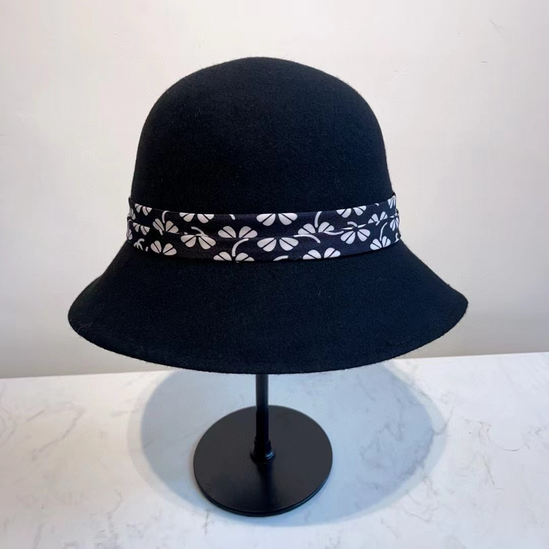 Chanel wool bucket hat, side profile